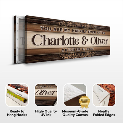 Canvas sign Personalized HEA Couple Sign IV wood design Charlotte & Oliver on Tampa Home & Garden Store