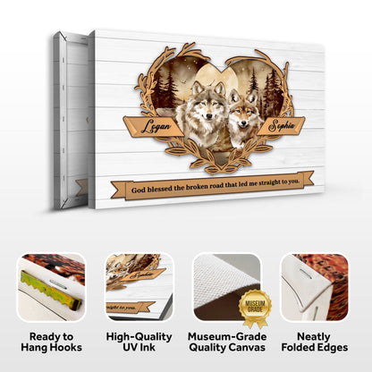 Couple Wolves Sign V canvas Tailored Canvases with forest wolves Logan Sophia on Tampa Home & Garden Store