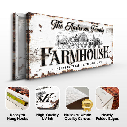 Personalized Farmhouse Sign III canvas by Tailored Canvases, rustic edges on Tampa Home & Garden Store