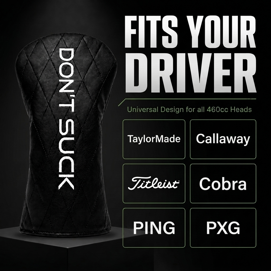 Driver headcover Dont Suck Premium Black Diamond Quilted 460cc universal fit Aiming Fluid Golf on Tampa Home & Garden Store