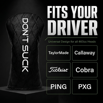 Driver headcover Dont Suck Premium Black Diamond Quilted 460cc universal fit Aiming Fluid Golf on Tampa Home & Garden Store