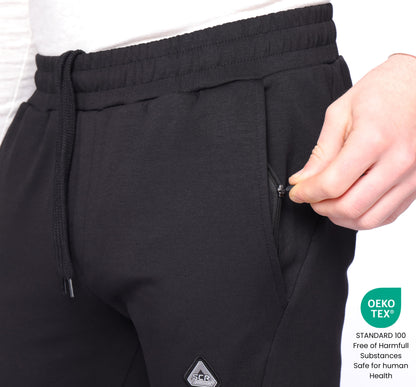 SCR Classic Sweatpants Tall Fit black tapered with drawstring waistband and zip pocket on Tampa Home & Garden Store