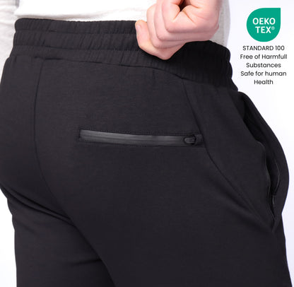 SCR Classic Athleisure Sweatpants tall tapered black pants with zip pocket on Tampa Home & Garden Store
