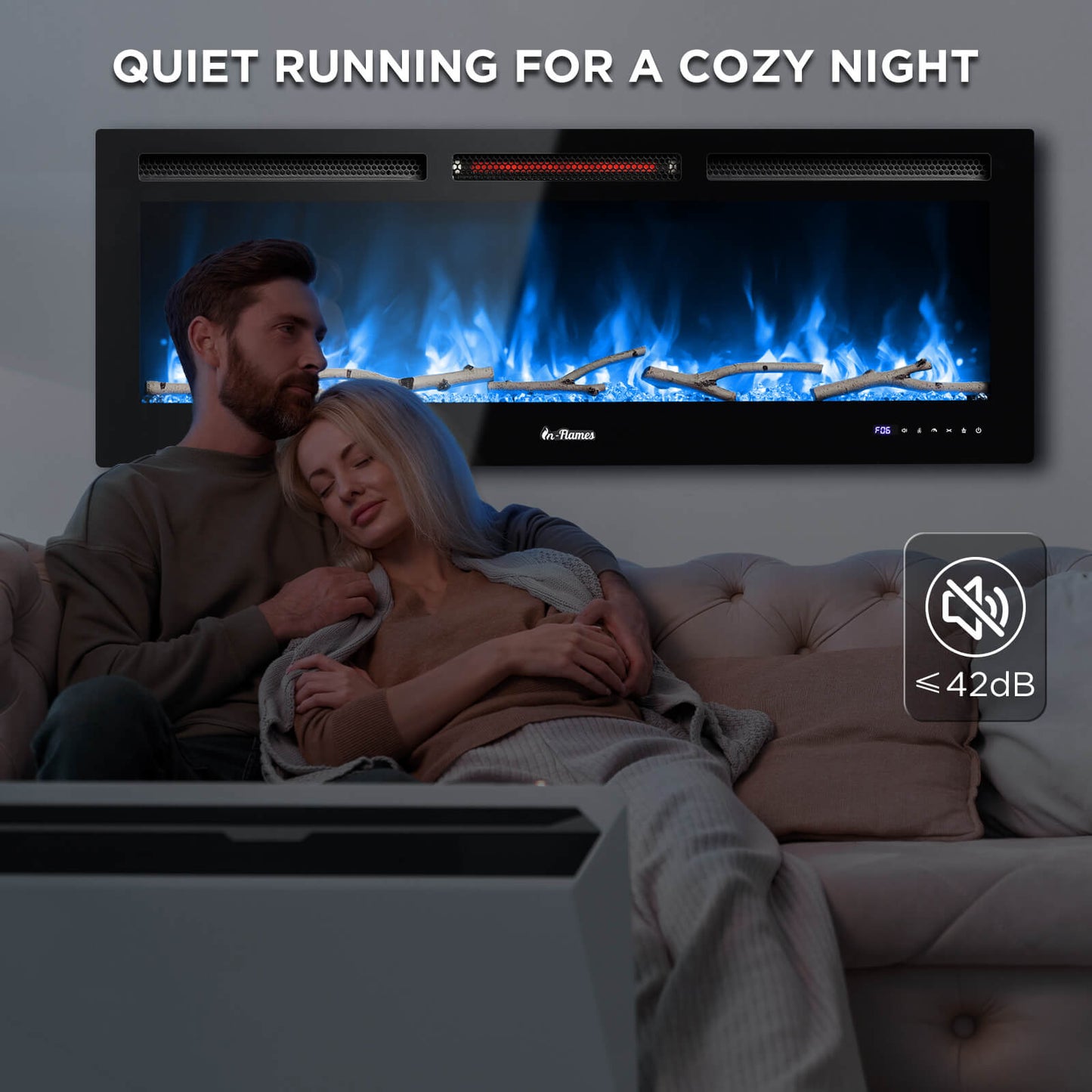 In Flames INF50W-3D WiFi Smart Wall Mounted Electric Fireplace - Tempered Glass - Tampa Home & Garden Store