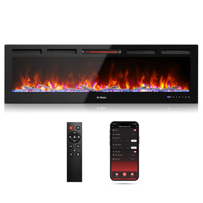 In Flames INF60W-3D WiFi Smart Wall Mounted Electric Fireplace - Tempered Glass - Tampa Home & Garden Store
