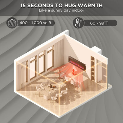 In Flames INF60W-3D WiFi Smart Wall Mounted Electric Fireplace - Tempered Glass - Tampa Home & Garden Store
