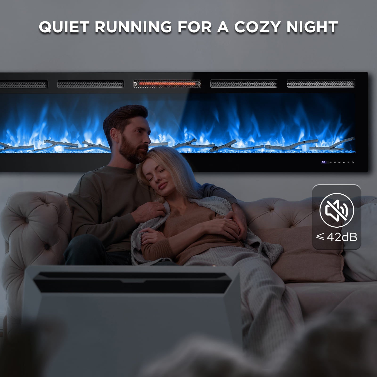 In Flames INF72W-3D WiFi Smart Wall Mounted Electric Fireplace - Tempered Glass - Tampa Home & Garden Store