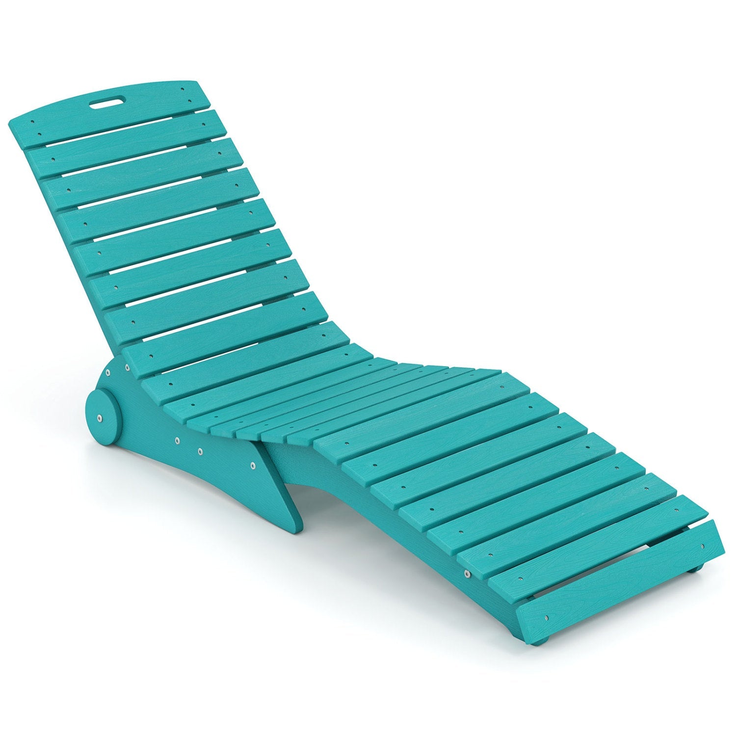 In-Pool Lounge Chair teal slatted outdoor chaise with weighted anti-floating design DirectDeals on Tampa Home & Garden Store