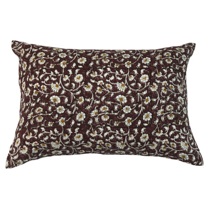 Inaya Linen Floral Throw Pillow Cover, Ruby on White - Tampa Home & Garden Store