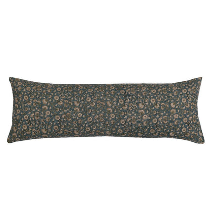 Inaya Linen Floral Throw Pillow Cover, Teal - Tampa Home & Garden Store