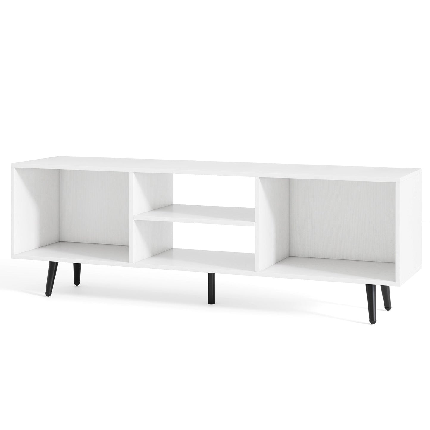 47.5 Inches TV Stand for 55-Inch TV with Compartments and Metal Legs