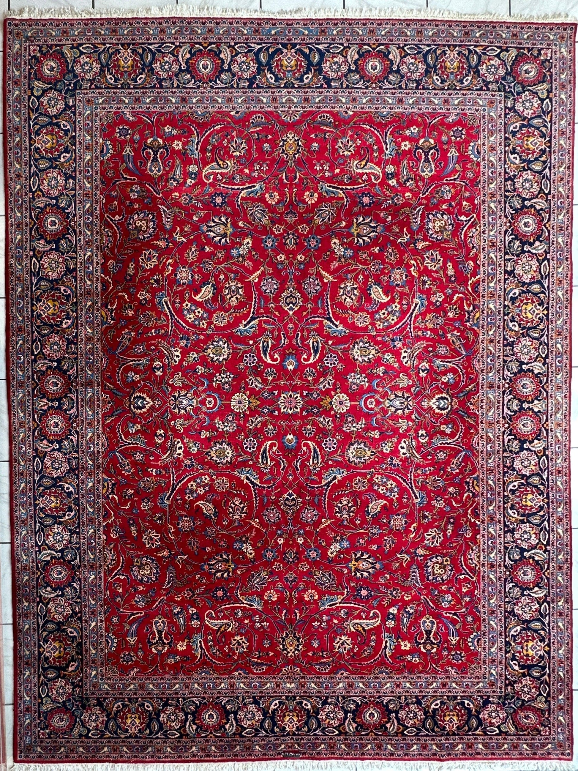 Incredible Persian Kashan All Over Wool Rug 10’2” x 14’ - Tampa Home & Garden Store