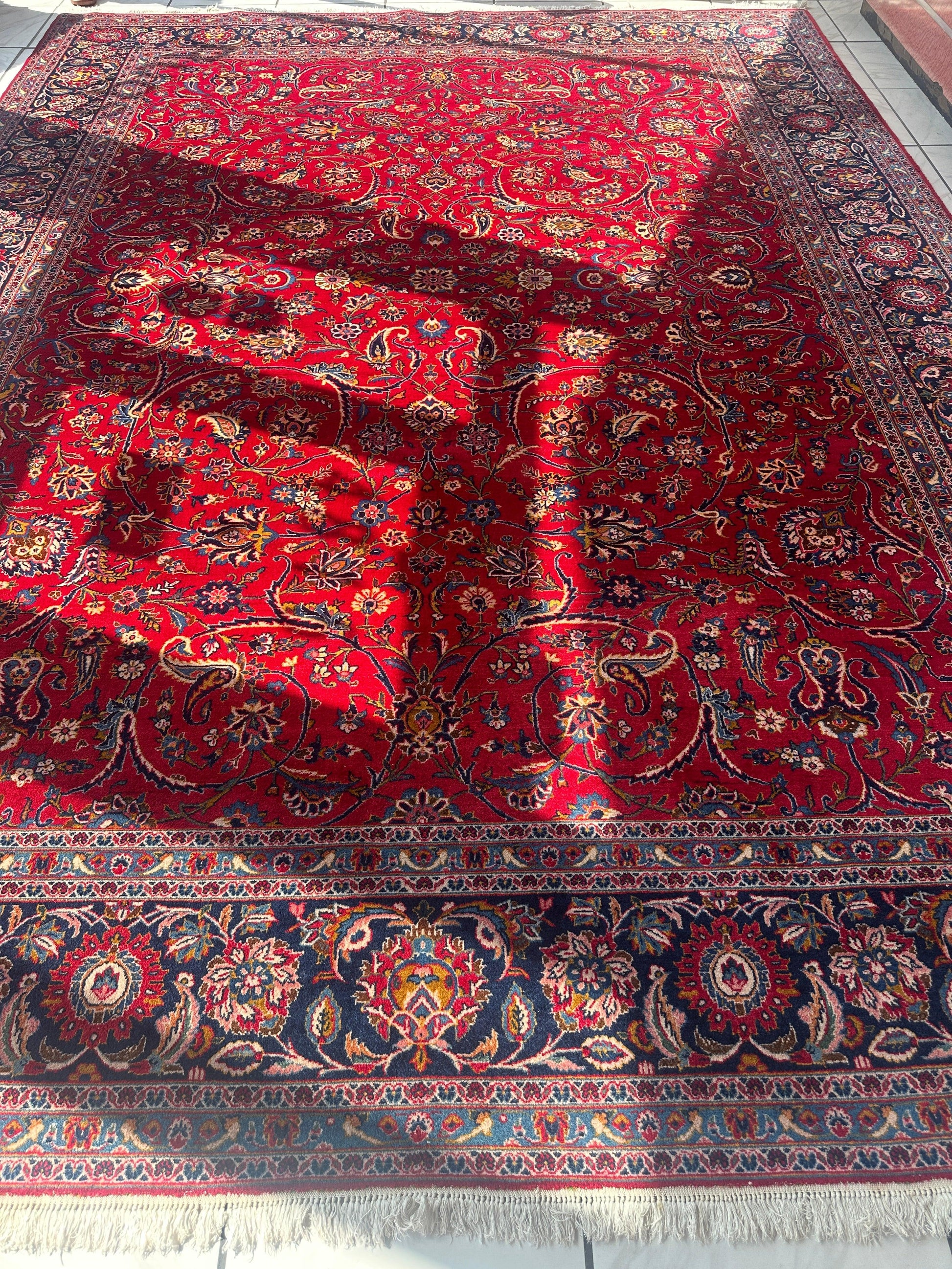 Incredible Persian Kashan All Over Wool Rug 10’2” x 14’ - Tampa Home & Garden Store