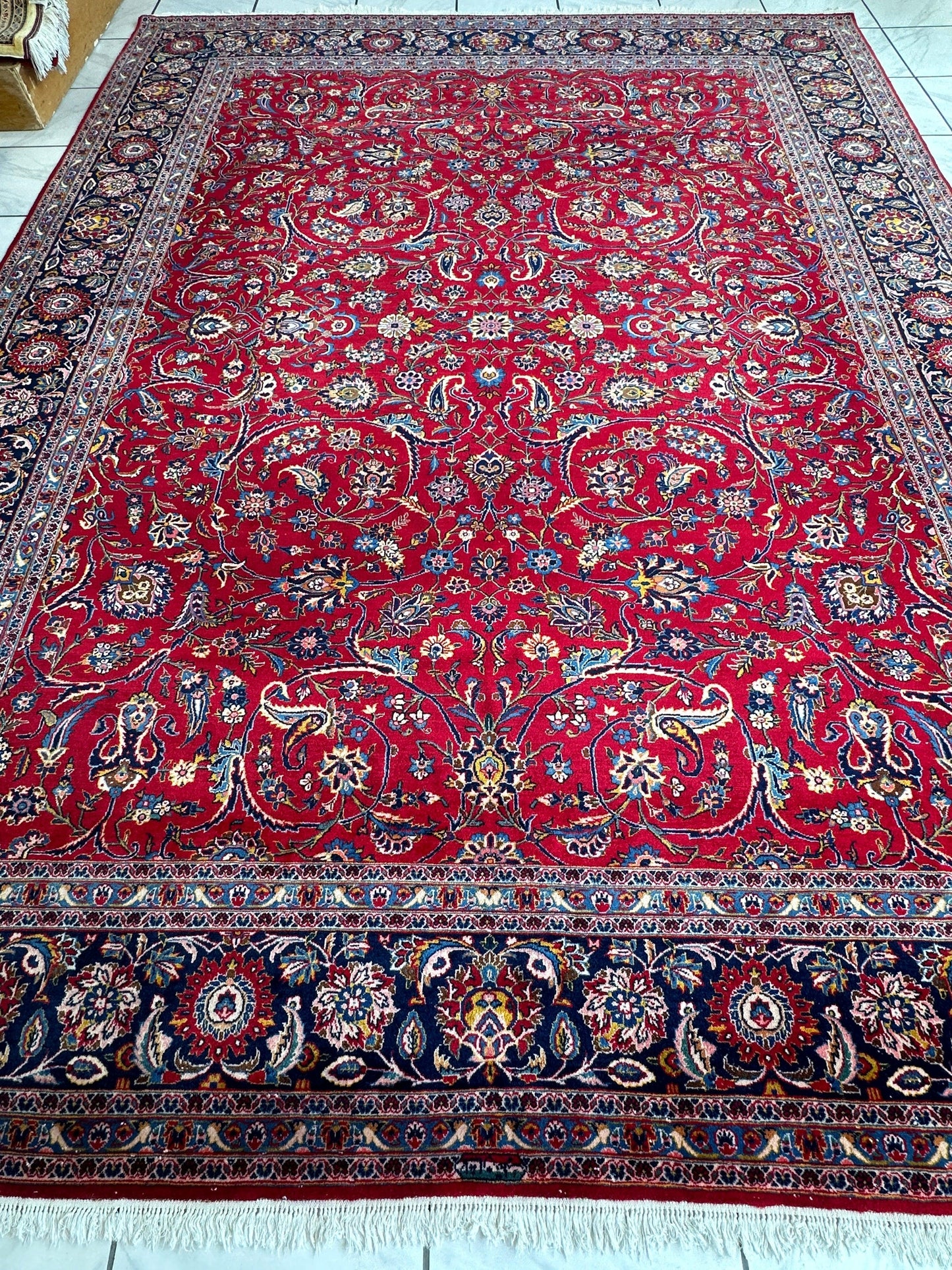 Incredible Persian Kashan All Over Wool Rug 10’2” x 14’ - Tampa Home & Garden Store