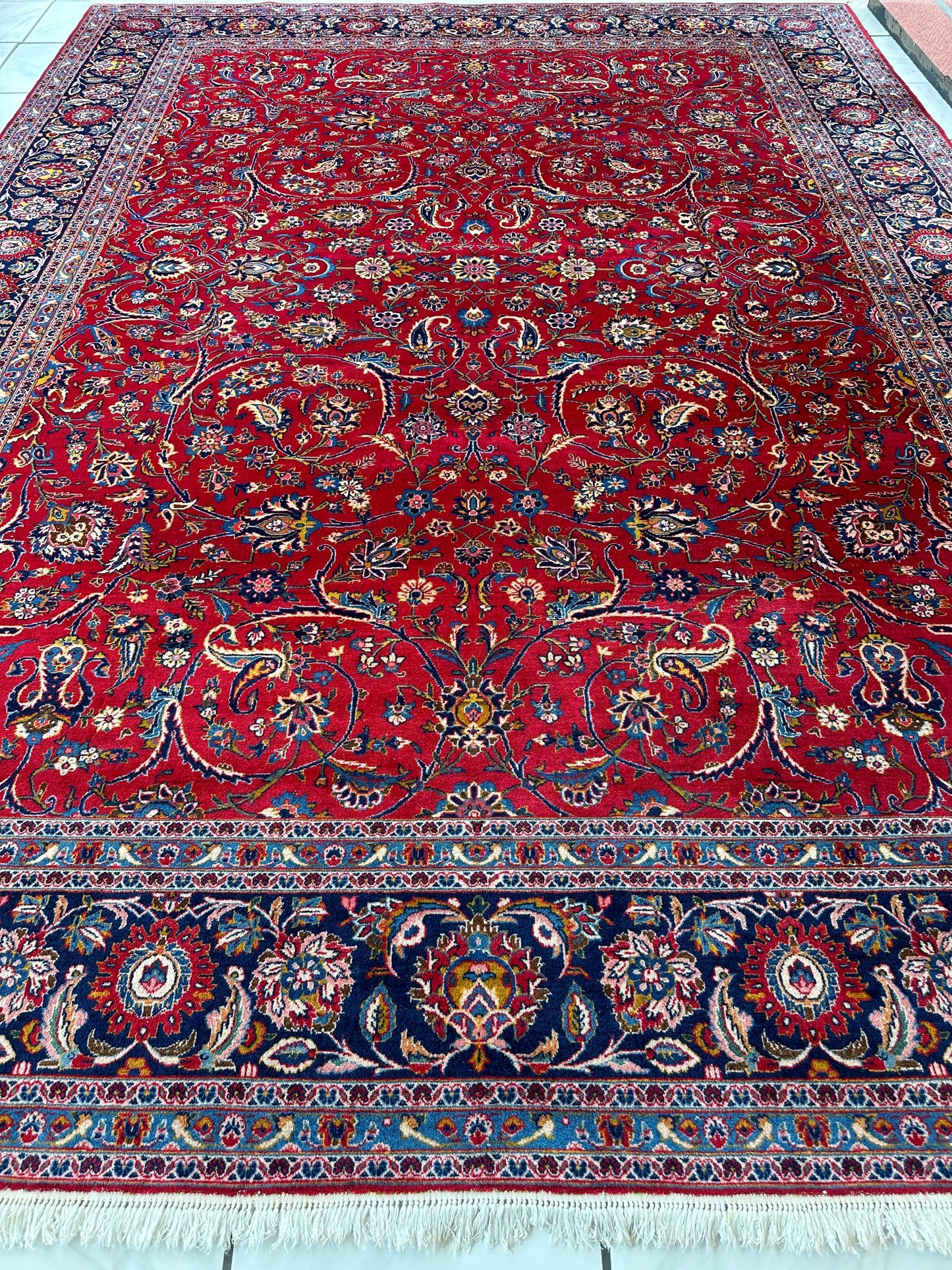Incredible Persian Kashan All Over Wool Rug 10’2” x 14’ - Tampa Home & Garden Store