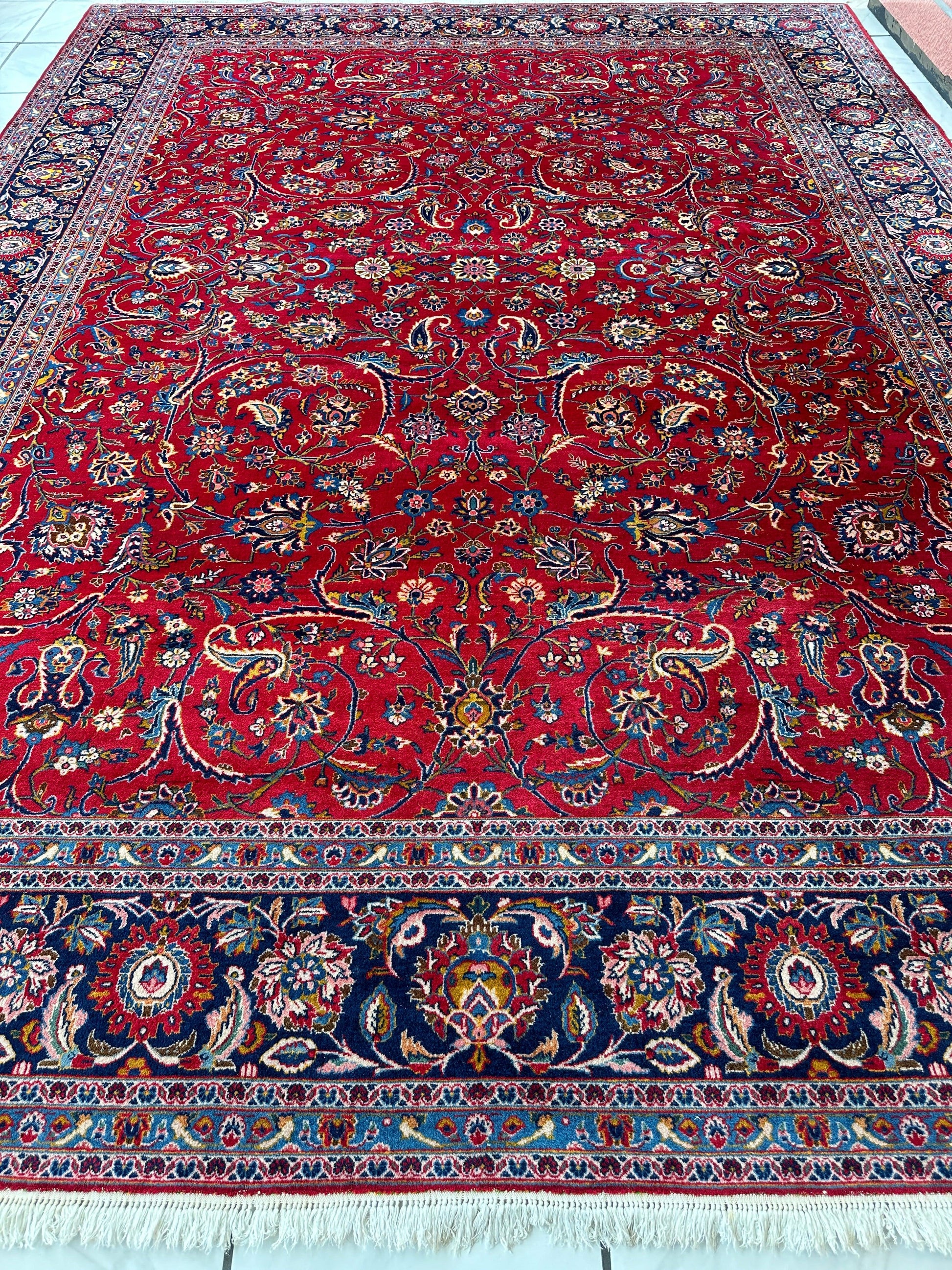 Incredible Persian Kashan All Over Wool Rug 10’2” x 14’ - Tampa Home & Garden Store