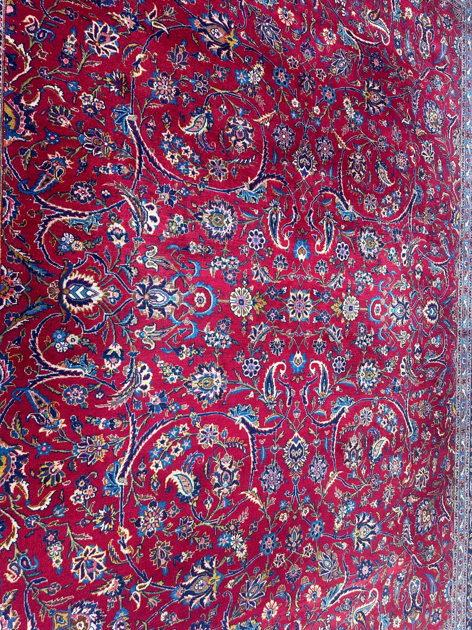 Incredible Persian Kashan All Over Wool Rug 10’2” x 14’ - Tampa Home & Garden Store