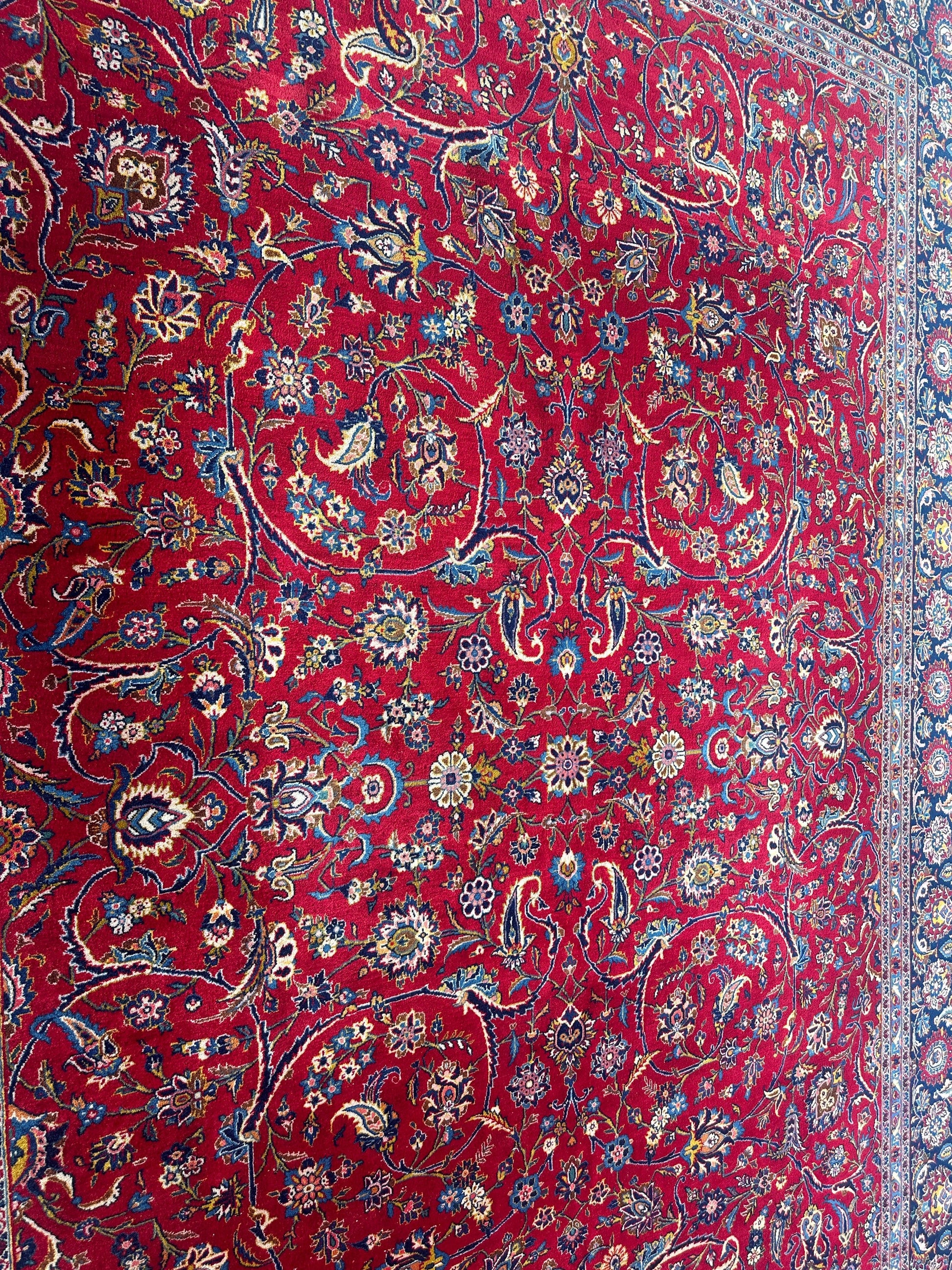 Incredible Persian Kashan All Over Wool Rug 10’2” x 14’ - Tampa Home & Garden Store