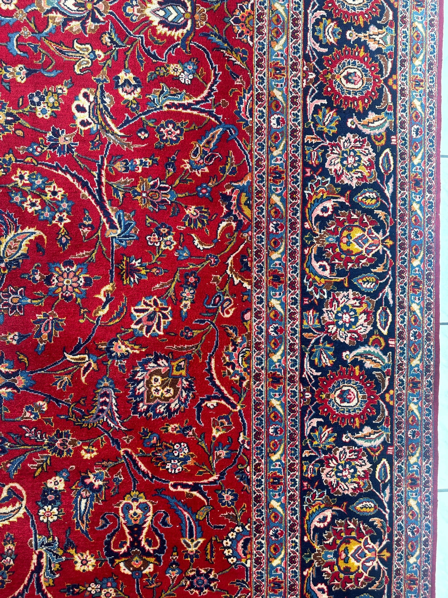 Incredible Persian Kashan All Over Wool Rug 10’2” x 14’ - Tampa Home & Garden Store
