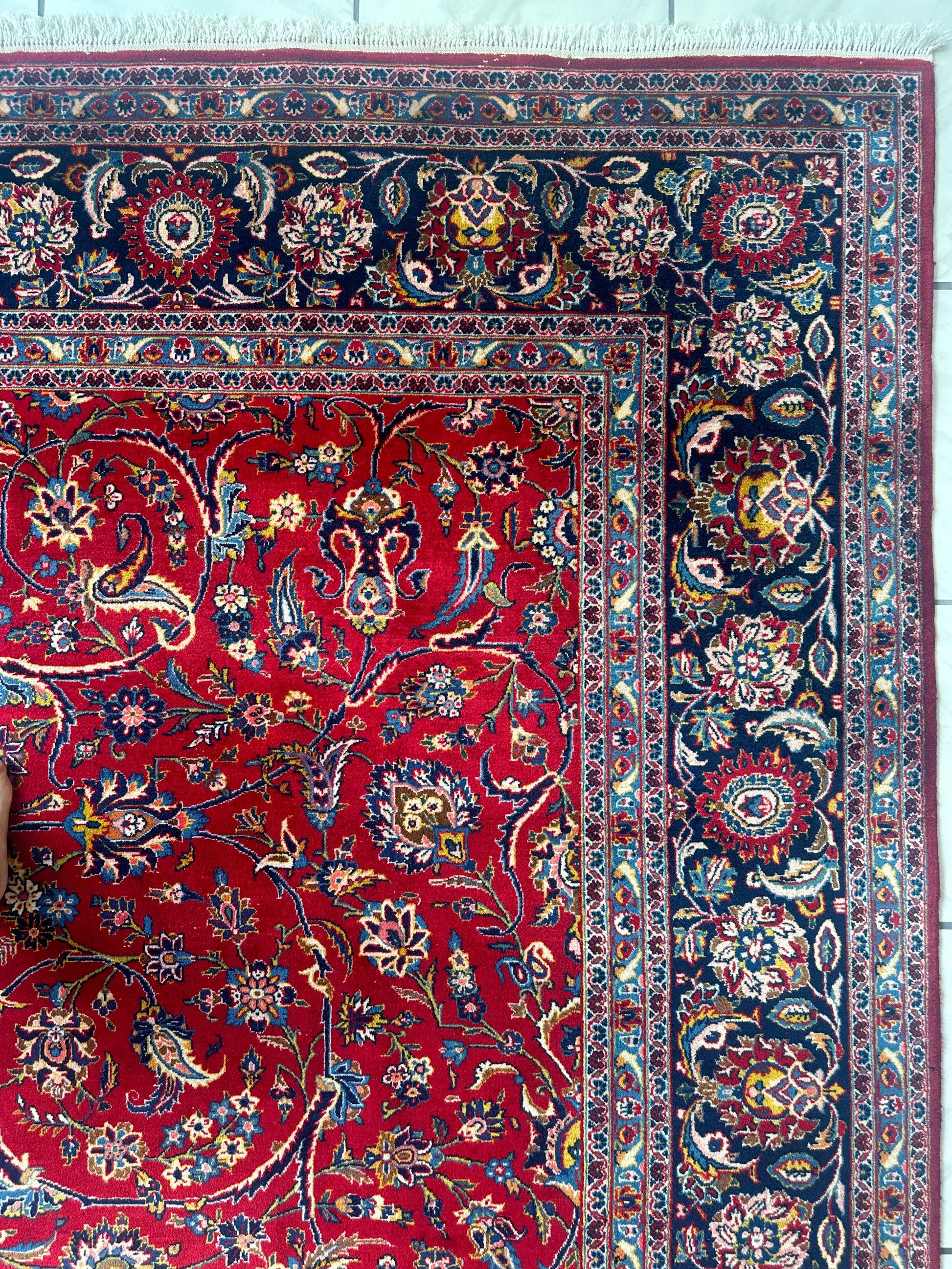 Incredible Persian Kashan All Over Wool Rug 10’2” x 14’ - Tampa Home & Garden Store