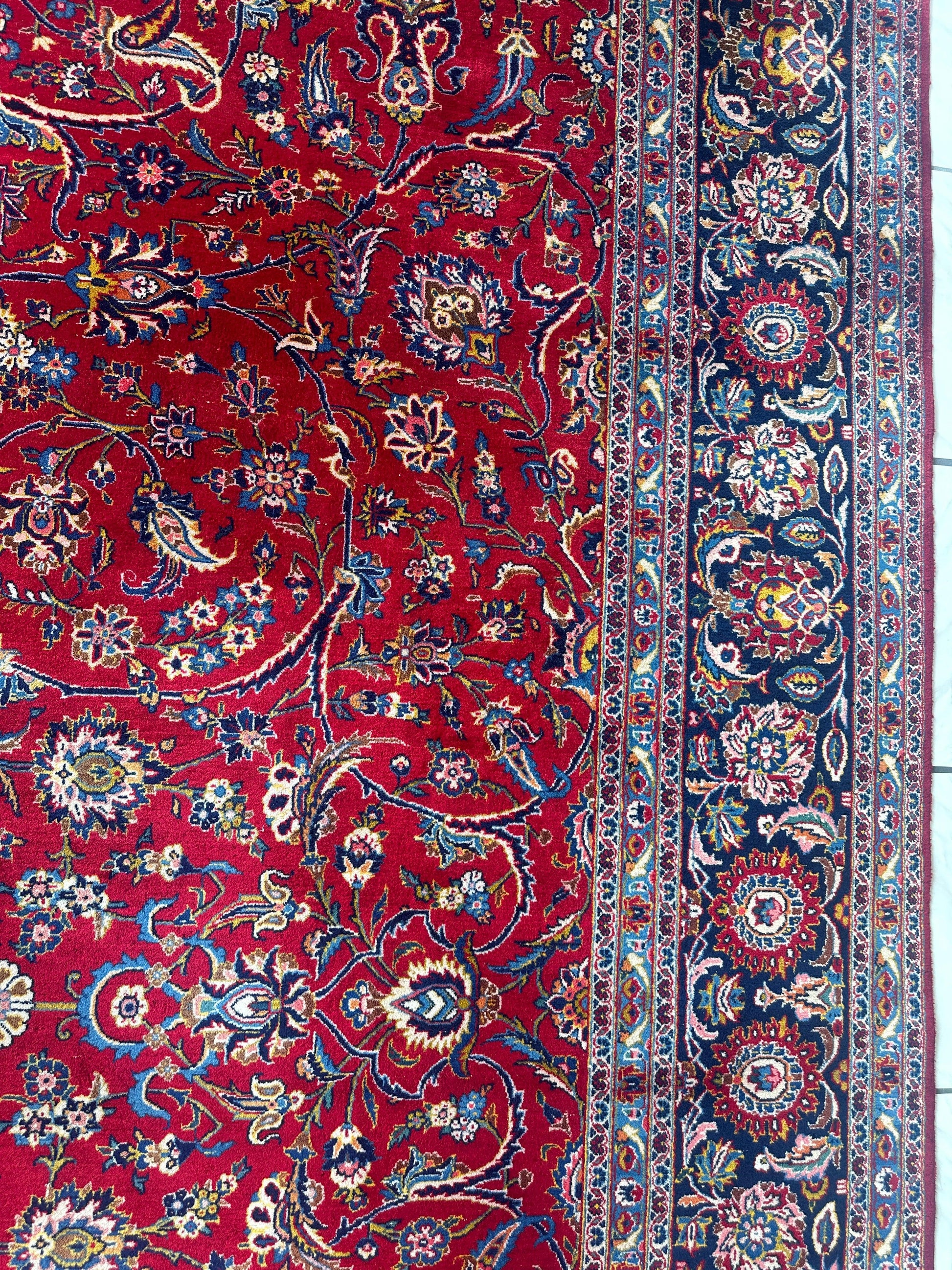 Incredible Persian Kashan All Over Wool Rug 10’2” x 14’ - Tampa Home & Garden Store