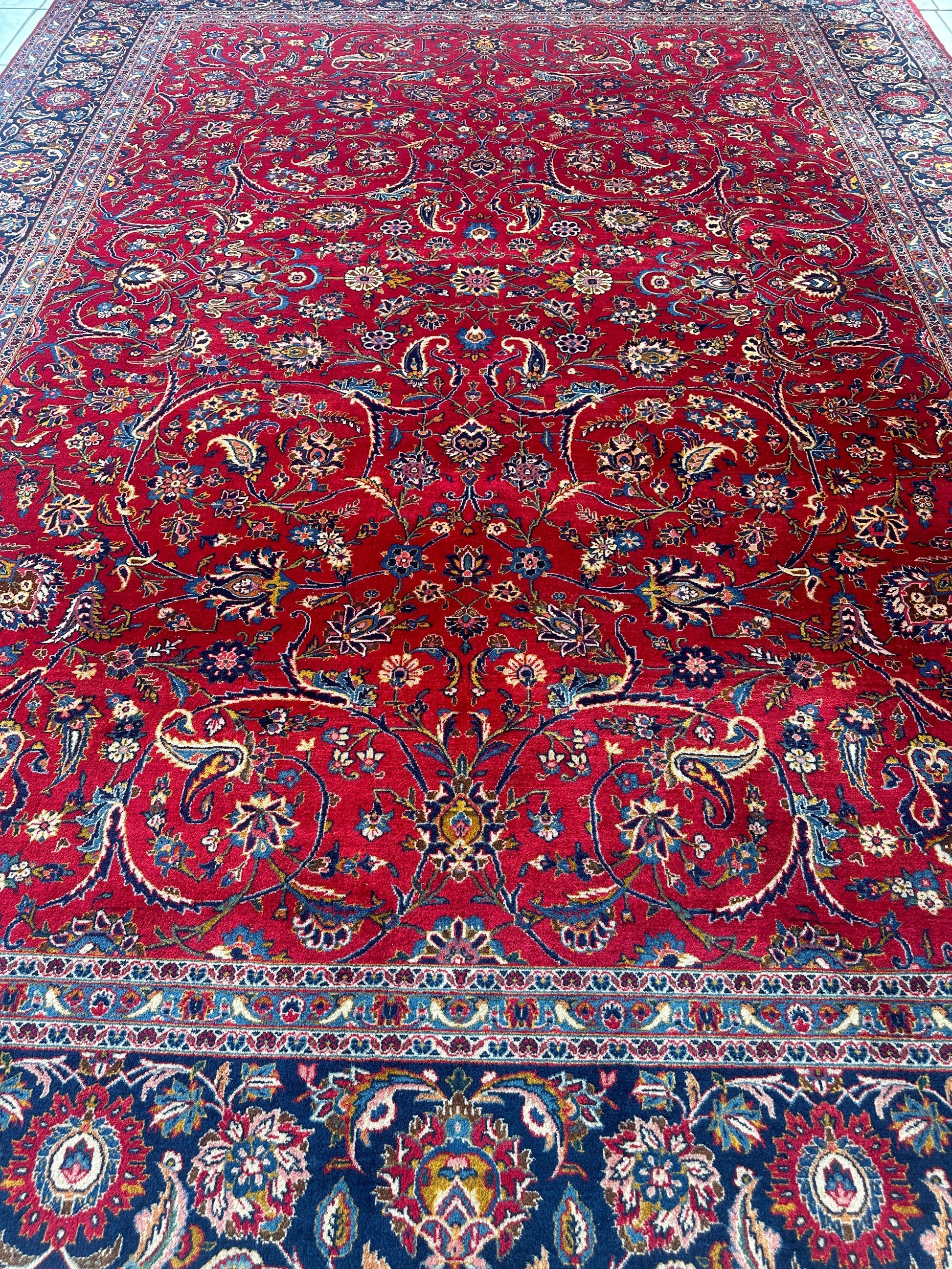 Incredible Persian Kashan All Over Wool Rug 10’2” x 14’ - Tampa Home & Garden Store