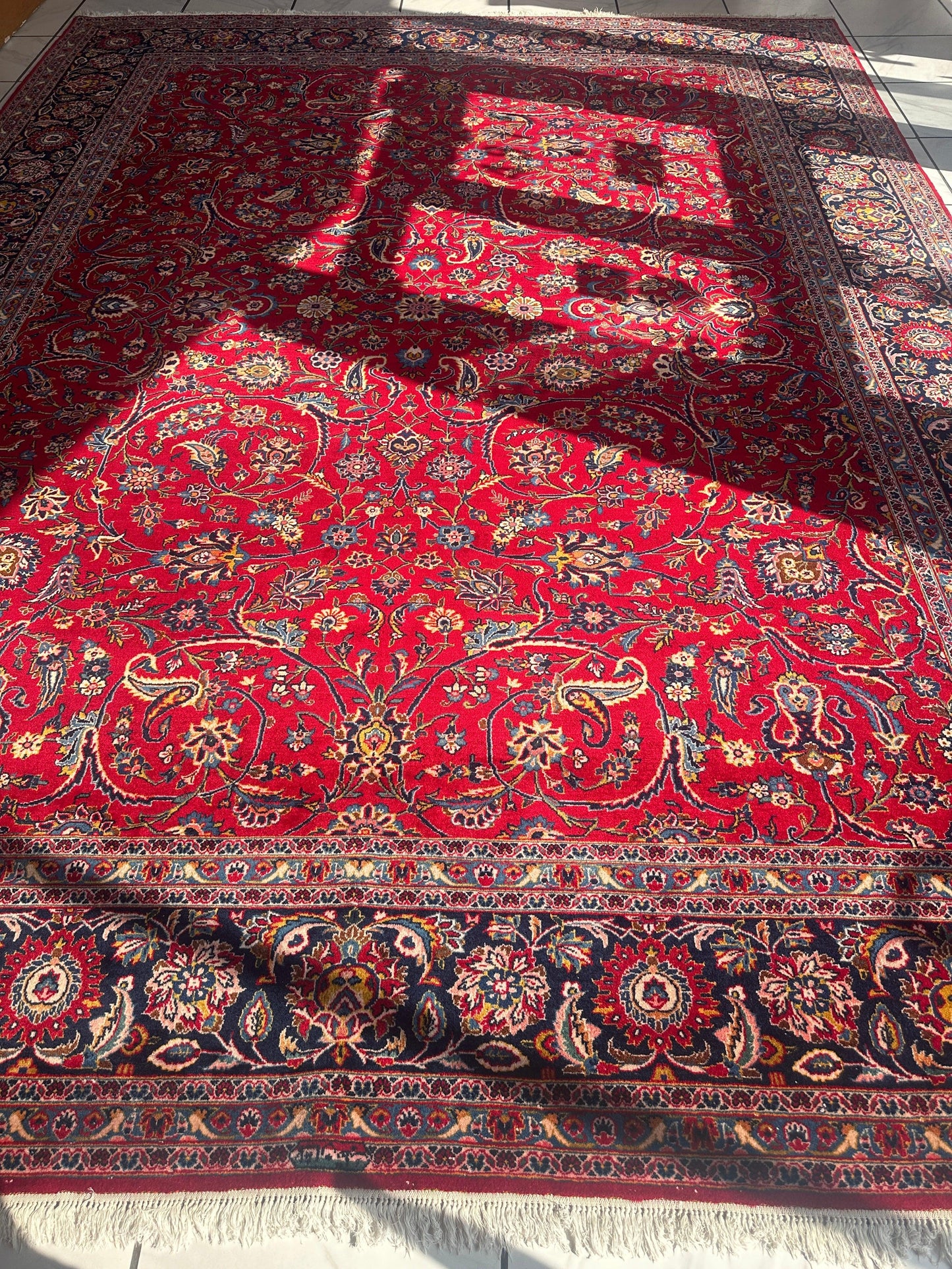 Incredible Persian Kashan All Over Wool Rug 10’2” x 14’ - Tampa Home & Garden Store
