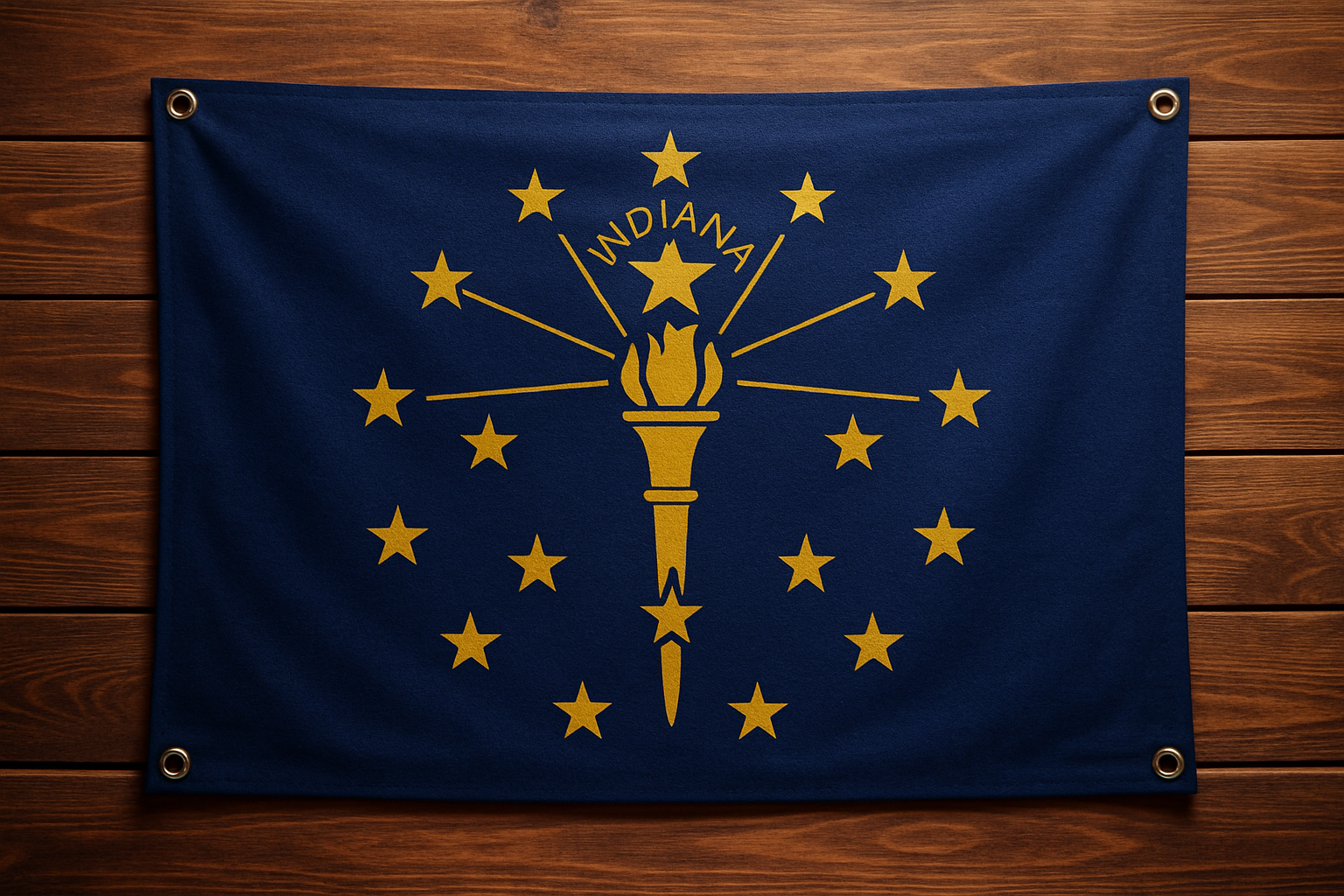 Indiana Flag with Grommets Along the Edges for Wall Hanging - Tampa Home & Garden Store