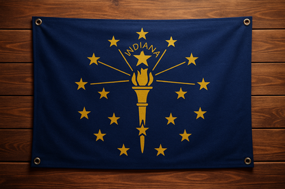 Indiana Flag with Grommets Along the Edges for Wall Hanging - Tampa Home & Garden Store
