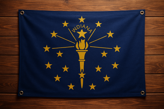 Indiana Flag with Grommets Along the Edges for Wall Hanging - Tampa Home & Garden Store