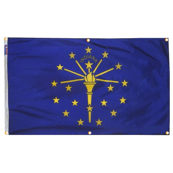 Indiana Flag with Grommets Along the Edges for Wall Hanging - Tampa Home & Garden Store