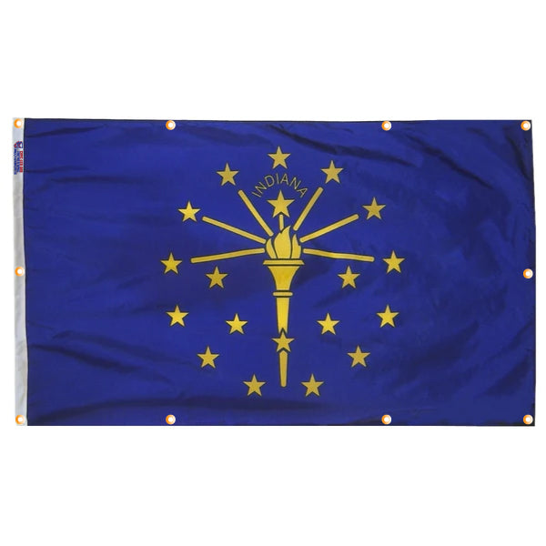Indiana Flag with Grommets Along the Edges for Wall Hanging - Tampa Home & Garden Store