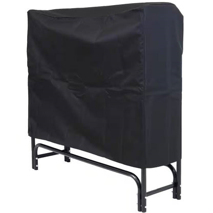 Indoor/Outdoor 4-Ft. Black Metal Firewood Rack with Cover - Tampa Home & Garden Store