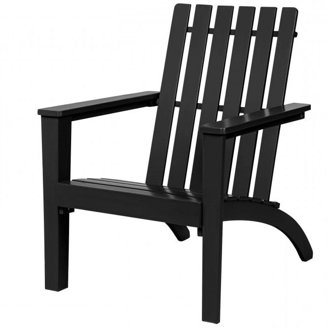 Indoor/Outdoor Acacia Wood Adirondack Lounge Armchair - Black - Tampa Home & Garden Store