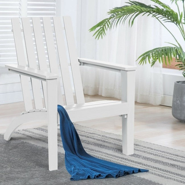 Indoor/Outdoor Acacia Wood Adirondack Lounge Armchair - White - Tampa Home & Garden Store