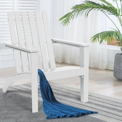 Indoor/Outdoor Acacia Wood Adirondack Lounge Armchair - White - Tampa Home & Garden Store