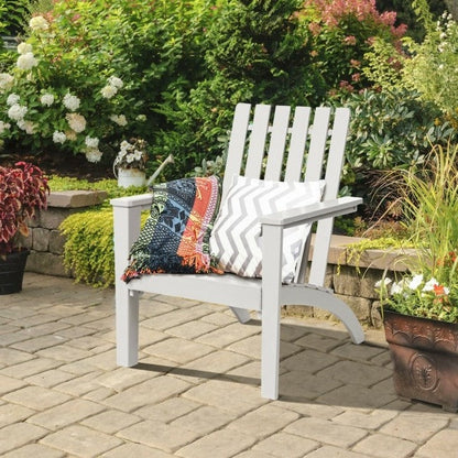 Indoor/Outdoor Acacia Wood Adirondack Lounge Armchair - White - Tampa Home & Garden Store