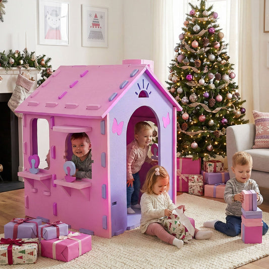 Indoor Cottage Playset with Roof and Chimney for Creative Play - Tampa Home & Garden Store