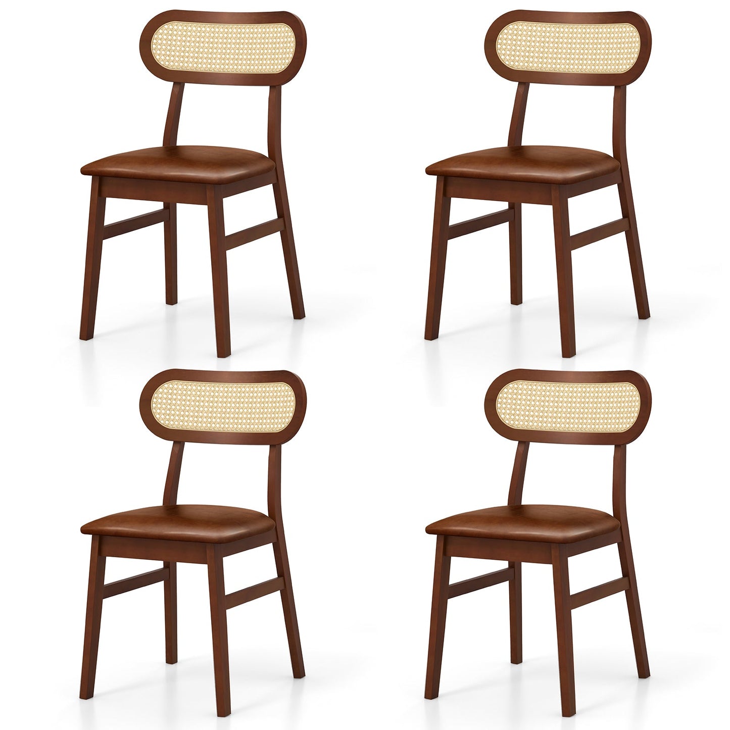 Indoor Mid Century Wood Dining Chairs Set of 2 for Dining Room