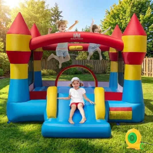 Inflatable Bounce House with Slide & Basketball Hoop, BOUNTECH arch, DirectDeals on Tampa Home & Garden Store