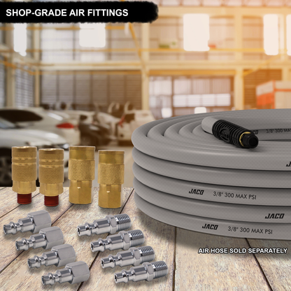 Industrial Quick Connect Air Fittings | Plug & Coupler Kit - 1/4" NPT (Set of 12) - Tampa Home & Garden Store
