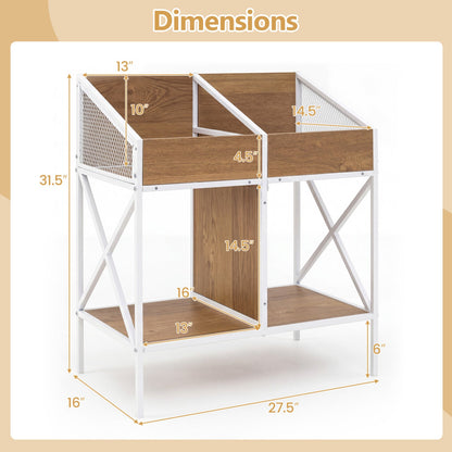 Industrial Vinyl Record Storage Rack with Metal Frame, DirectDeals, brown wood shelves on Tampa Home & Garden Store