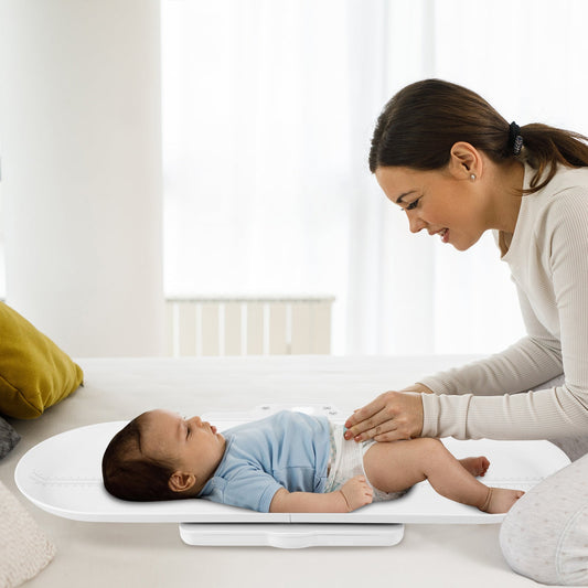 Infant Scale with Detachable Tray for Body Weight and Height Measurement-White - Tampa Home & Garden Store