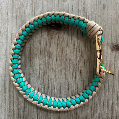 Infinity Braid in Teal & Light Tan - Handmade Dog Collar - Tampa Home & Garden Store
