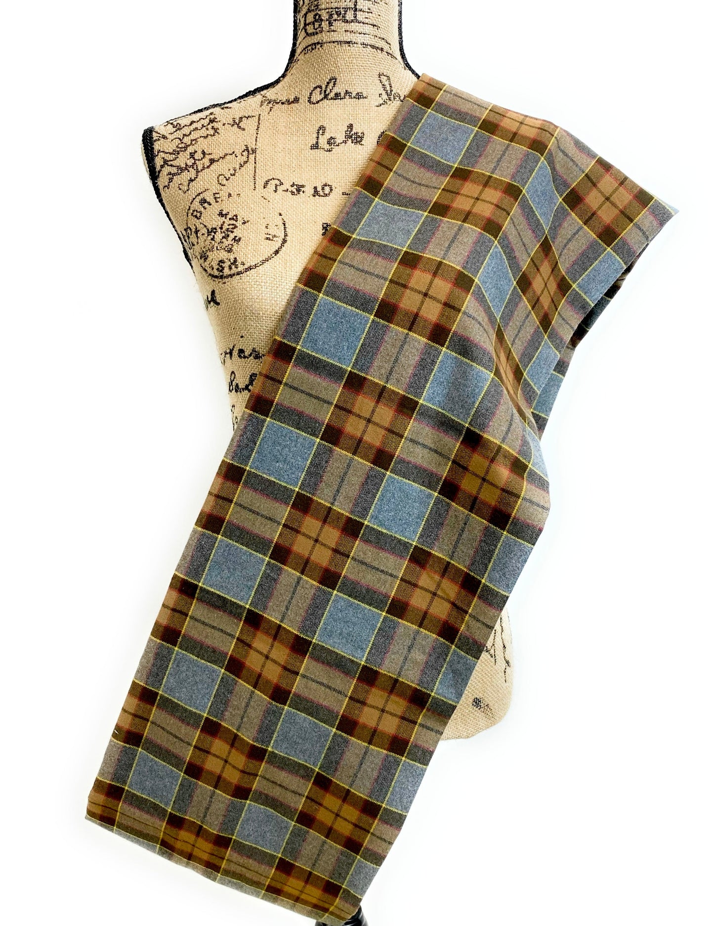 Infinity Scarf - Outlander Clan Fraser Inspired Gray, Brown, Yellow, and Red Cotton Flannel - Tampa Home & Garden Store