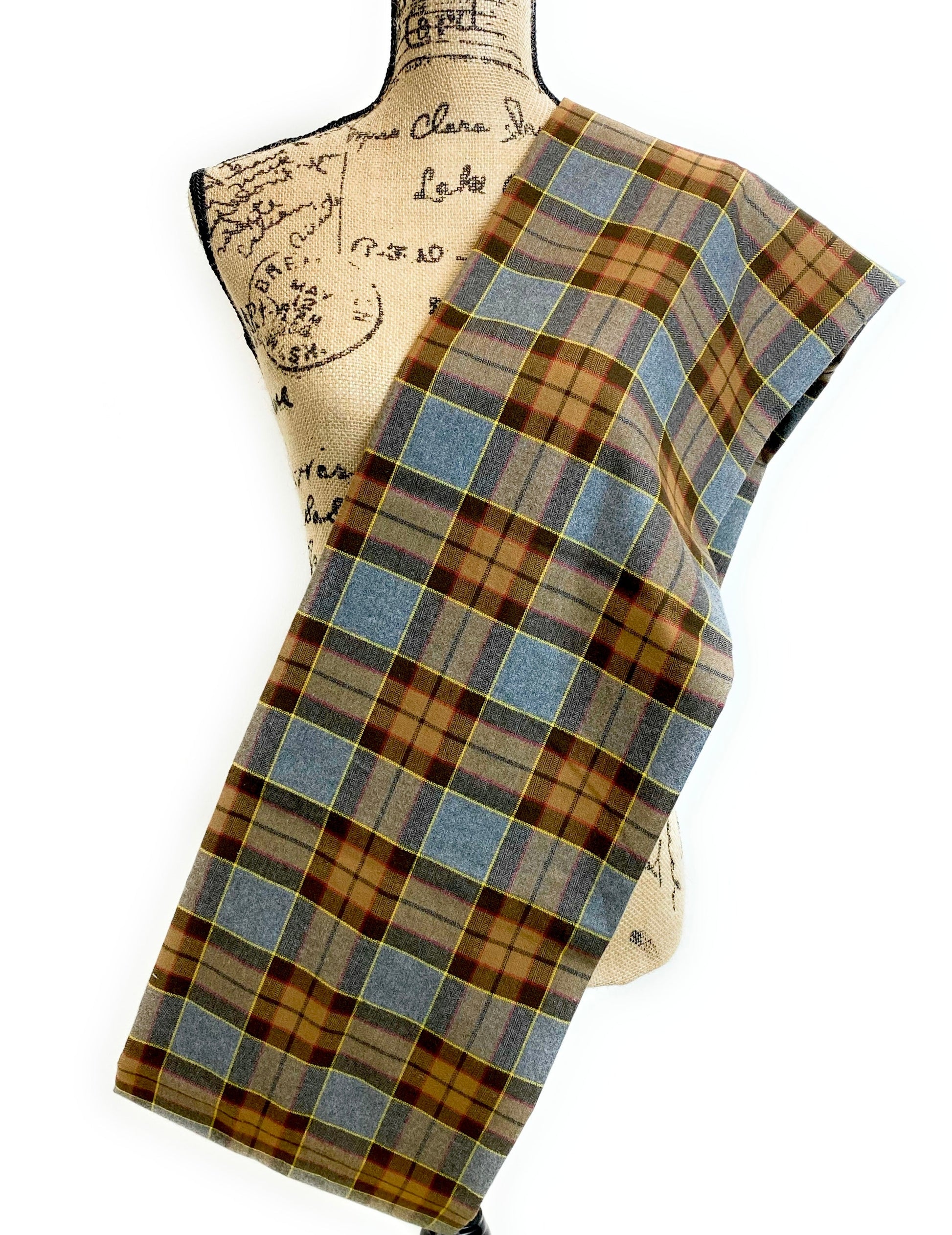 Infinity Scarf - Outlander Clan Fraser Inspired Gray, Brown, Yellow, and Red Cotton Flannel - Tampa Home & Garden Store