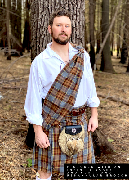 Infinity Scarf - Outlander Clan Fraser Inspired Gray, Brown, Yellow, and Red Cotton Flannel - Tampa Home & Garden Store