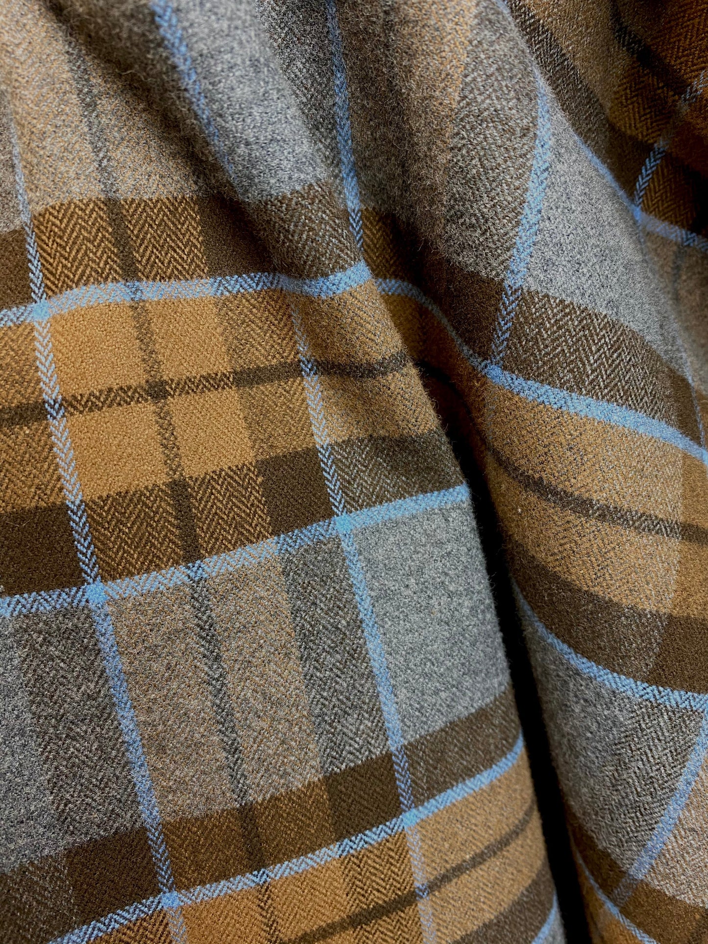 Infinity Scarf - Outlander Clan MacKenzie Inspired Gray, Brown and Light Blue Cotton Flannel - Tampa Home & Garden Store