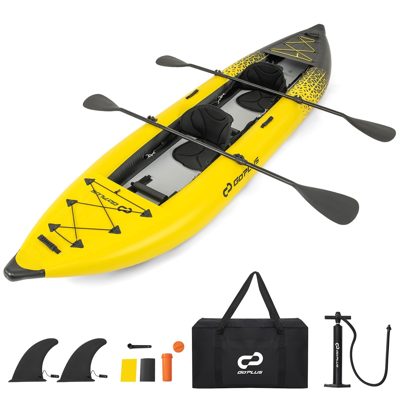 Inflatable 2-person Kayak by GemGear with aluminium oars and repair kit on Tampa Home & Garden Store