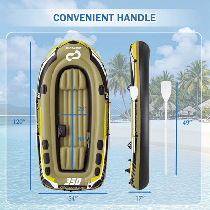 4-Person Inflatable Fishing Boat with Oars